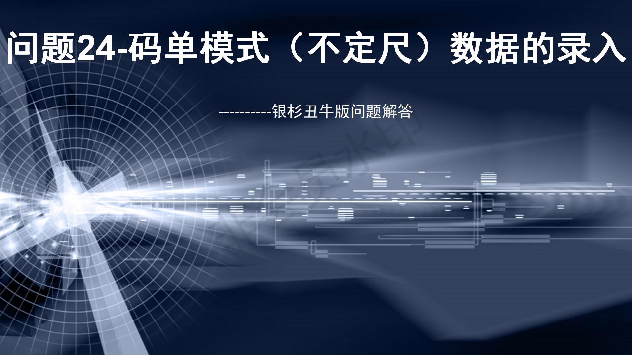 問題24--碼單模式（不定尺）數據的錄入